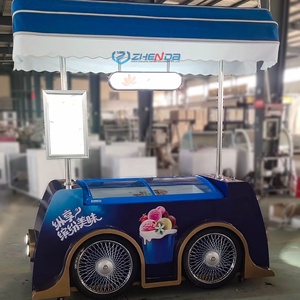 Nouveau design 2025 – Chariot de cuisine et de restauration mini de haute qualité, chariot de vente ambulante, tricycle à crème glacée mobile avec congélateur - Product Image 1