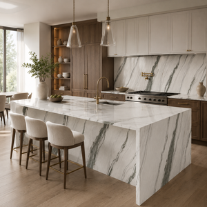 Losa de Piedra Sinterizada con Aspecto de Mármol Verde Ondulado de Pino de Montaña, Baldosa de Porcelana con Aspecto de Mármol Pulido, 1600 x 3200 x 12 mm para - Product Image 2