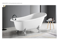 Baignoire à remous de luxe au design moderne sur pied, capacité pour 1 personne, baignoire surdimensionnée de massage intérieur en céramique à vendre