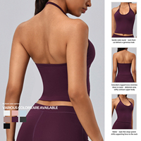 Débardeur court dos nu sans manches léger et durable pour femme, idéal pour le yoga, la gym, la course et le Pilates – Vente en gros
