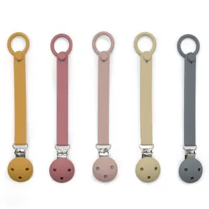 New Arrival Clip Wood Baby Pacifier Chain Teething Baby Pacifier Holder Clip Customizable Pacifier Clip Silicone