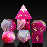 Fabricant de dés de pierres précieuses rouges vertes personnalisés avec chiffres dorés-Parfait pour les jeux de société D & D RPG Petites commandes Bienvenue