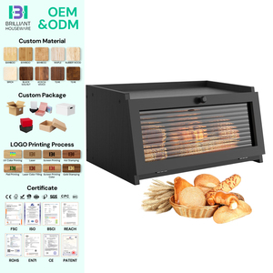 BH Premium stile Vintage angolo scatola di pane e angolo cestino del pane con costruzione <span class=keywords><strong>in</strong></span> <span class=keywords><strong>legno</strong></span> per la cucina controsoffitto organizzazione - Product Image 1