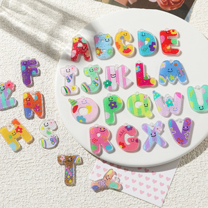 Colgante de Letras Inglesas Impresas en Acrílico Colorido, 26 Letras, Joyería DIY, Llavero, Decoración para Fiestas de Cumpleaños - Product Image 2