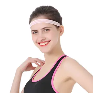 Aolikes stampa con LOGO personalizzato semplice Yoga palestra antiscivolo fascia per capelli con testa sottile elastica atletica donna uomo fascia sportiva