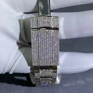 Montre-bracelet professionnelle pour homme de luxe, en alliage, avec boîtier en verre, cadran en verre, diamant moissanite, épaisseur de 5 mm, mouvement à quartz - Product Image 5