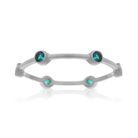 Flyskye — bague en argent sterling plaqué or 14 carats, bijoux fins pour femmes, anneau oracle rond émeraude