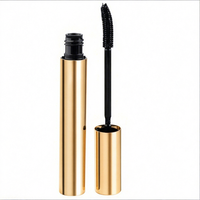 Mascara waterproof en tube doré, étiquette privée, logo personnalisé, gel noir, maquillage pour les yeux, cosmétique