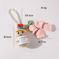 Porte-jouets en crochet tricotés à la main en fil de concombre, représentant des légumes et fruits, avec emojis d'énergie positive, pour décoration de bureau, vente en gros