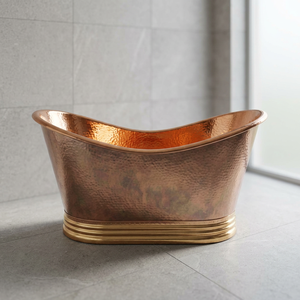 Bañera Ovalada de Cobre Independiente, Bañera de Metal Hecha a Mano para el Hogar, Hotel y Baño - Product Image 1