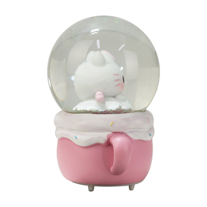 Customized Resin Crafts Cartoon Kitty <strong>cat</strong> Glowing <strong>Snow</strong> <strong>Globe</strong> with Shinny Silvery Flakes - Product Image 5