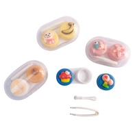 Eyekan SL-82096 Certifié CE ISO13485, Kit de boîte à lentilles de contact portable de voyage, en plastique, style mignon, dessin animé, facile à transporter