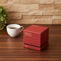 Boîte cadeau de luxe carrée en carton pour chocolats, avec logo personnalisé, estampage à chaud, emballage rigide à col, pour bonbons et truffes