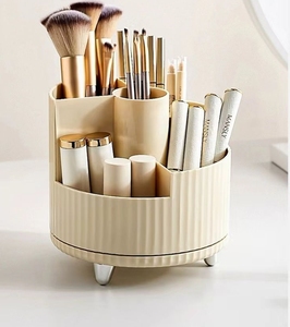 Caja de almacenamiento de cosméticos, caja de almacenamiento giratoria de escritorio de gama alta, estante de almacenamiento de maquillaje de estilo Simple multifuncional de gran capacidad - Product Image 4