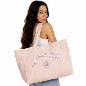 Sac fourre-tout en toile de coton surdimensionné, robuste, réutilisable, avec poche zippée, pour femmes, voyages, plage, marché - Product Image 1
