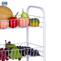 Cuisine domestique organiser le stockage des fruits supports sur pied 4 couches supports à légumes en acier inoxydable avec roues
