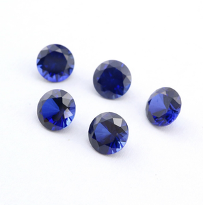 Zafiro azul cultivado en laboratorio, piedras preciosas sueltas facetadas redondas, zafiro azul facetado para la fabricación de joyas, tamaño de 3 MM a 20 MM - Product Image 3