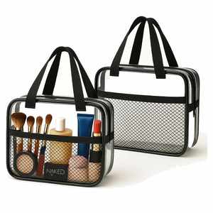 <b>Clear</b> Travel <b>Toiletry</b> <b>Bags</b> Large Waterproof PVC Quart Organizer Kit with Zipper for <b>Toiletries</b> Airline - Product Image 3