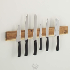 <span class=keywords><strong>Barre</strong></span> magnétique porte-<span class=keywords><strong>couteaux</strong></span> en bois d'acacia, fixation murale, écologique, qualité supérieure, avec aimants intégrés puissants - Product Image 2