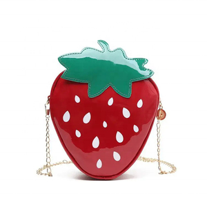 Mini bolsos bonitos para mujer, monederos femeninos de fresa personalizados, forma de bolso informal con cierre abierto y forro de poliéster - Product Image 1