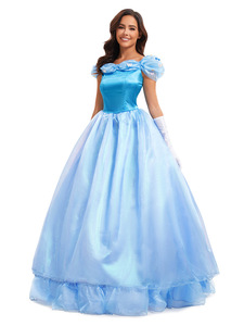 Set <span class=keywords><strong>Costume</strong></span> da Principessa delle Fiabe Blu in Poliestere per <span class=keywords><strong>Donna</strong></span> Adulta, per Halloween, Carnevale, Feste e Spettacoli, Vendita all'Ingrosso - Product Image 4