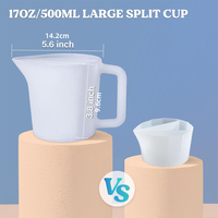 Timesrui 500ml Silicone Réutilisable Split Tasses Fluide Art Split Tasse Avec Poignée pour Peinture Acrylique Résine Moules Art Peinture Verser