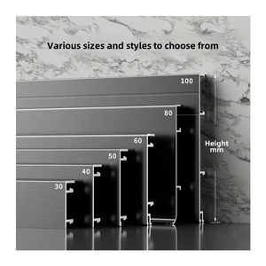 Thiết kế hiện đại Kim Loại ván chân tường 8 <span class=keywords><strong>cm</strong></span> & 10 <span class=keywords><strong>cm</strong></span> phun Hợp kim nhôm nhà sản xuất-có nguồn gốc Sapphire phụ kiện gạch Đen - Product Image 1