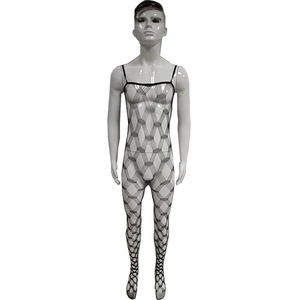 Men Full <b>Body</b> <b>Fishnet</b> Bodysuit Black Spandex Polyester Exotic Dancewear Spring 2024 - Product Image 2