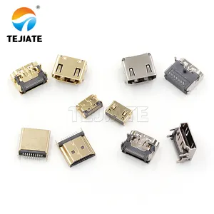 Nickel Plated Iron Fiber HD Hdmi Shell Connector 19pin Male Jack Plug Female To Usb Male 3 Connectors Hdmi Mini Connector