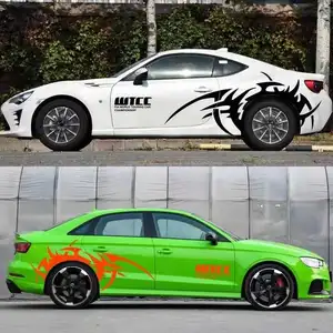 Hot flame eyebrow car wheels graphics wrap accessories Vinyl side car body decals design car side graphic