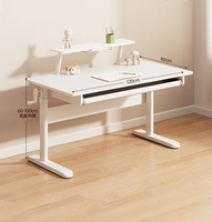 Meubles de bureau ergonomiques, bureau d'ordinateur réglable en hauteur, table avec étagère et tiroir pour l'apprentissage