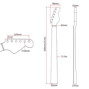 Cuerpo de guitarra estilo ST, 21 trastes, acabado amarillo brillante, mástil de arce, diapasón de palisandro, sin línea central trasera - Product Image 2