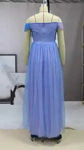 Vestidos de noiva, primavera 2022 vestido de festa de barco cintura alta azul grande balanço princesa dama de honra vestido de festa à noite robe de coquetel
