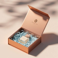 Kotak Hadiah Magnetik Kaku Mewah dengan Hot Stamping, Pita Lipat, Penutup Magnetik, Kotak Hadiah Pernikahan dengan Sisipan Bentuk EVA