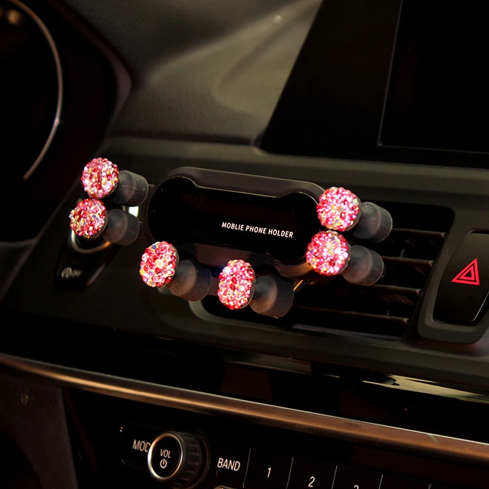Новые роскошные украшения, аксессуары для интерьера автомобиля, украшенный зажимом для вентиляционного отверстия, автомобильный держатель для телефона для девочек