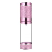 Bouteille de pompe sans air violette de luxe personnalisée vide 15ml 30ml 50ml bouteille de lotion en plastique pour l'impression de logo d'emballage de soins personnels