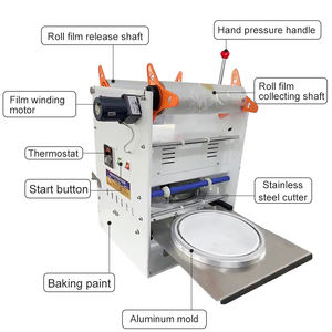 Manuelle Kunststoffschalen-Versiegelung maschine Fast-Food-Verpackungs maschine Pappbecher-Versiegelungsfolien-Laminier-Crisper-Maschine zum Mitnehmen - Product Image 2