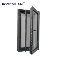 Окна поворотно-откидные ROGENILAN AS2047 из черного алюминия с двойным остеклением и закаленным стеклом для жилых помещений