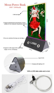 <span class=keywords><strong>Gadgets</strong></span> 2025 Technologies Menu Holder Power Bank10000/130000mAh Restaurante Mesa Cargador de teléfono móvil - Product Image 5