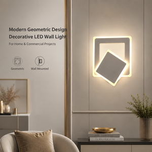 Applique murale LED moderne en acrylique, design géométrique en métal, montage mural, décoration intérieure pour chambre à coucher, salon, hôtel, 13W - Product Image 2