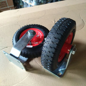 Rueda giratoria de goma fija de 8 pulgadas y 10 pulgadas, ruedas de acero rígido 2,50-4, 2,50-4 - Product Image 3