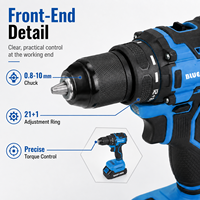 Ensemble de perceuse électrique sans fil 20V, kit combiné d'outils électriques, moteur à balais 1400 tr/min pour le travail du bois