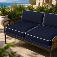 Coussin de siège en mousse à mémoire de forme, personnalisable, de différentes tailles, imperméable, résistant aux UV, antidérapant et amovible pour canapé ou chaise d'extérieur