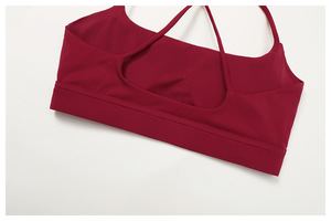 Soutien-gorge de yoga pour <span class=keywords><strong>femme</strong></span> avec logo personnalisé, design dos croisé, sensation de nu, respirant, couleur unie, pour le vélo, la salle de sport, les sports, Conjuntos Para Mujeres - Product Image 6