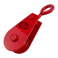 Poulie à roue unique 0,1T, rouge, avec œil pivotant, pour treuil à câble, bloc de levage pour petits cargaisons et outils de construction