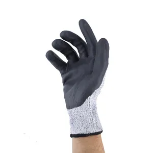 Fabrikniveau C-F Nitril-Mikroschaum-Finale beschichtete Handschuhe schnittfeste beschichtete Bauarbeitssicherheit schnittfeste Handschuhe