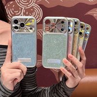Coque de téléphone magnétique scintillante électroplaquée anti-chute pour iPhone 17 Pro Max, transforme instantanément une grande fenêtre en motif rayures tendance