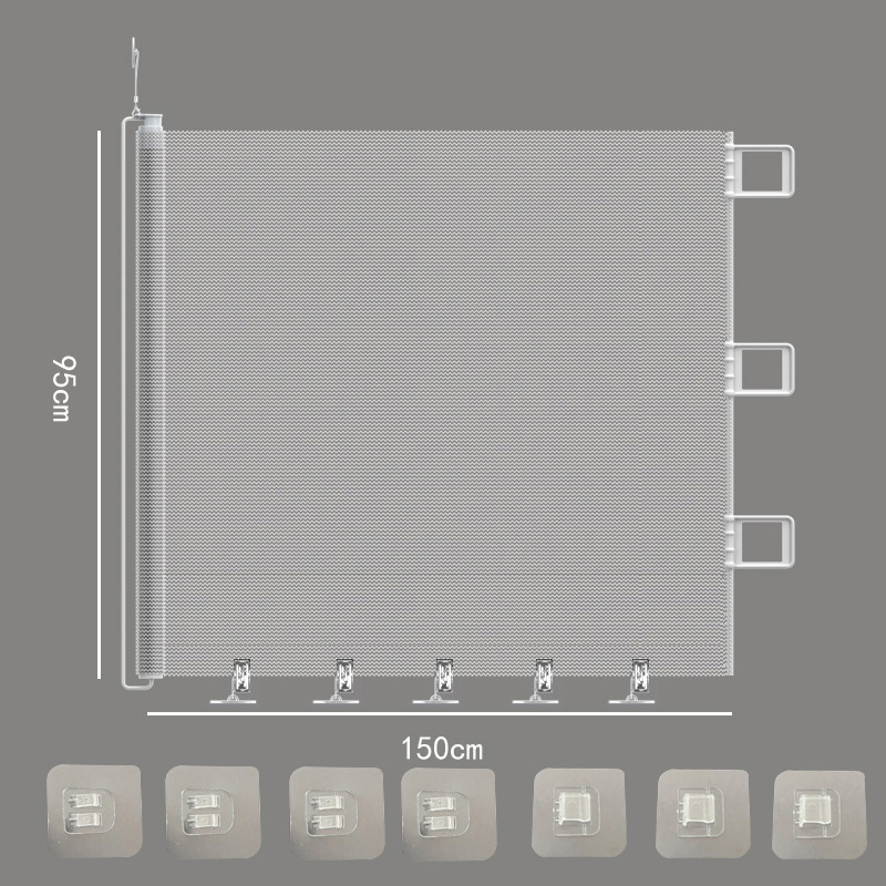 150*95cm regular white-pet retractable door rail