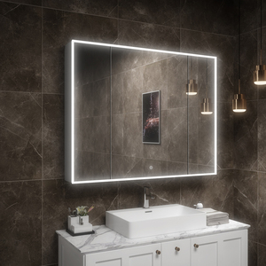 ตู้กระจกติดผนังแบบมีไฟ LED ดีไซน์ทันสมัย พร้อมฟังก์ชั่นไล่ฝ้า ปรับความสว่างได้ ควบคุมอุณหภูมิแสงได้  พร้อมรับประกัน 3 ปี - Product Image 2