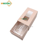 Boîte cadeau en papier pour macarons, impression personnalisée, 2 paquets, avec fenêtre de visualisation pour les biscuits et les desserts